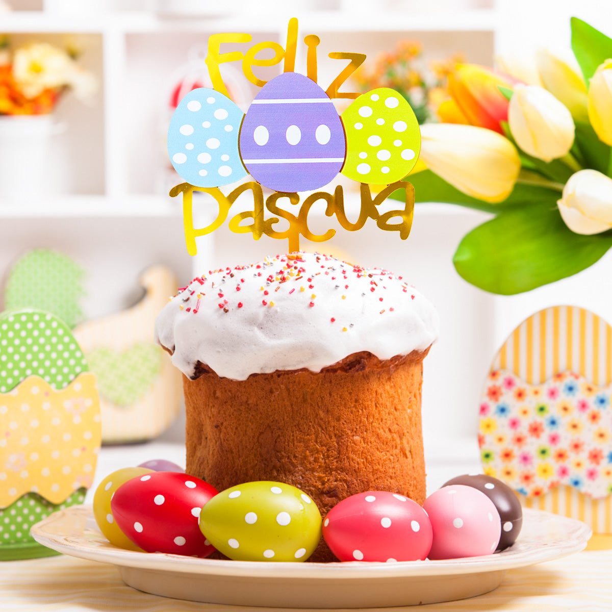 Decoración para Pastel, Feliz Pascua