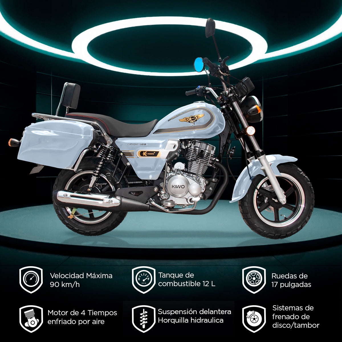 Motocicleta Kiwo 150 2024, color Gris