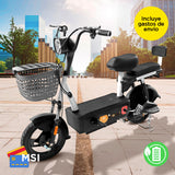 Bicicleta Eléctrica Kiwo GYE002, color Negro