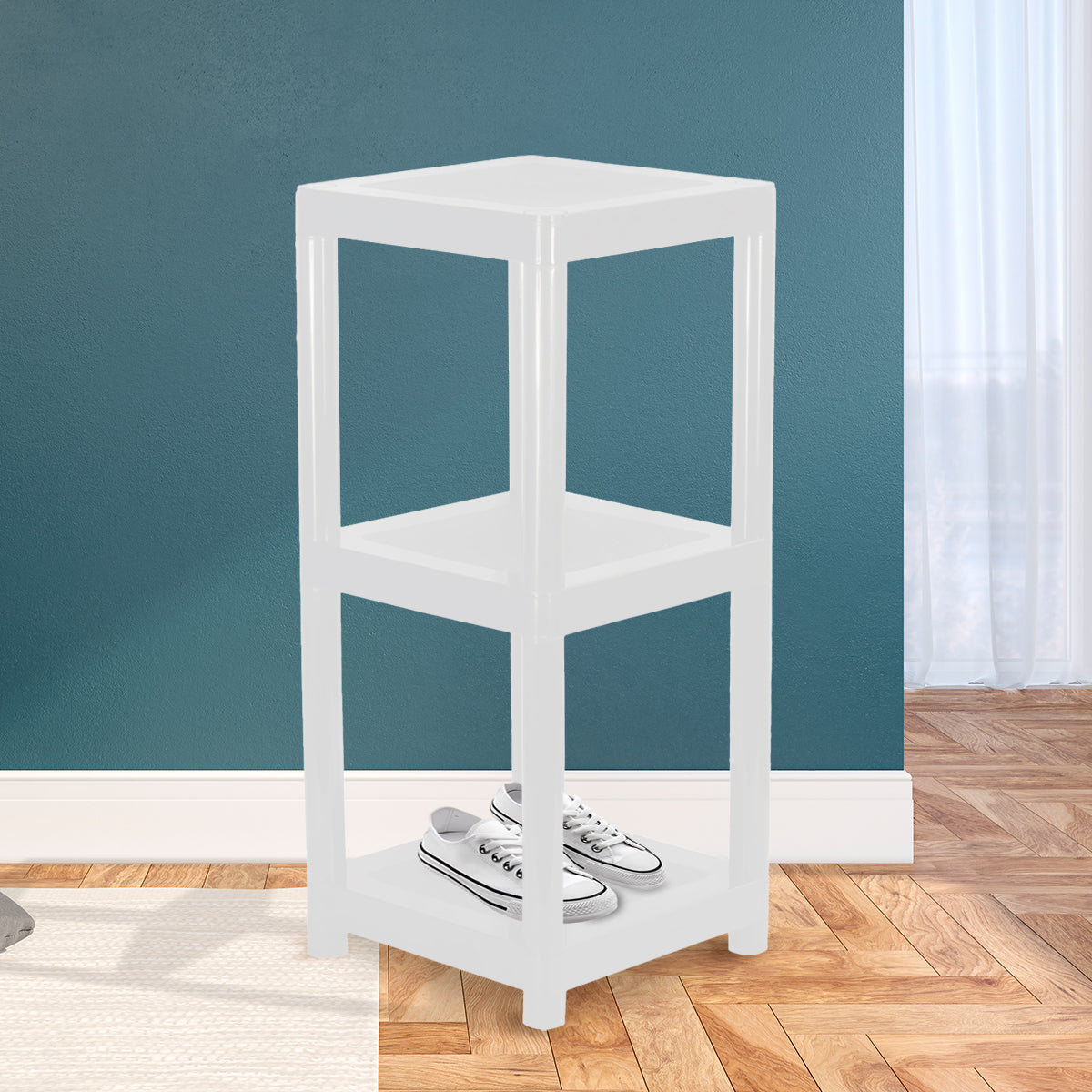 Mueble Canadá Cuadrado 3 Niveles, Color Blanco