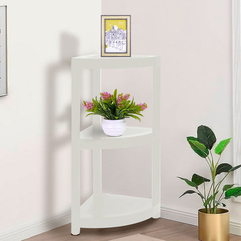 Mueble Esquinero de 3 Niveles, color Blanco