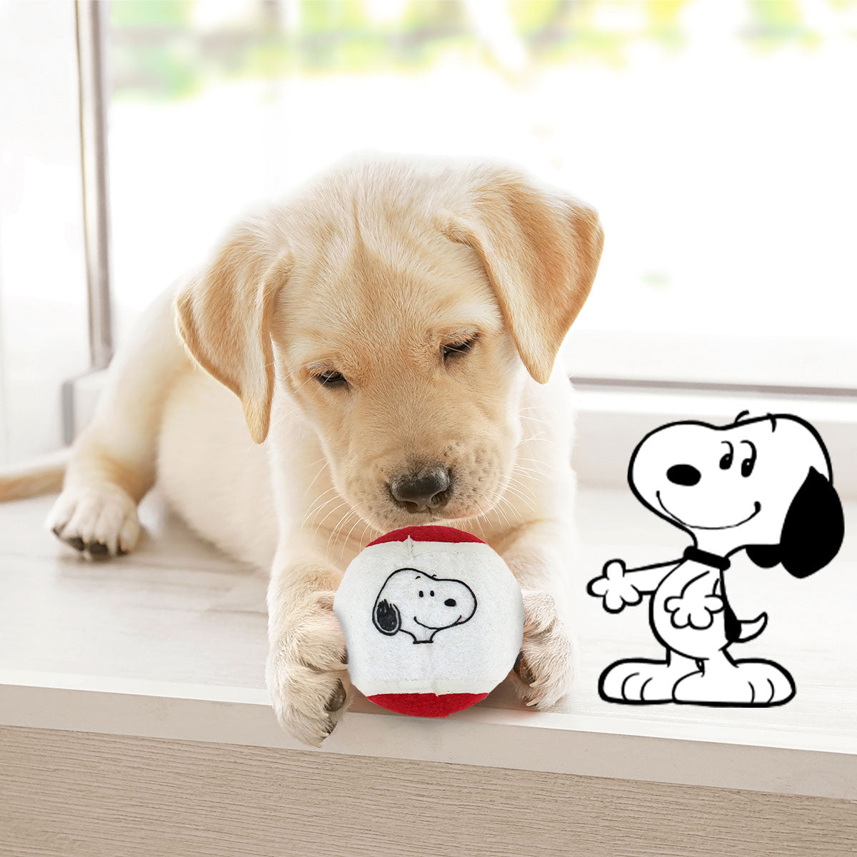 Pelota de Tenis con Diseño de Peanuts para Perro, color Rojo