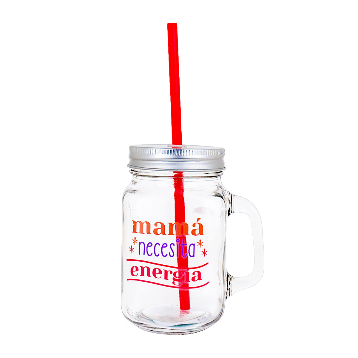 Mason Jar Mamá Necesita Energía 450ml