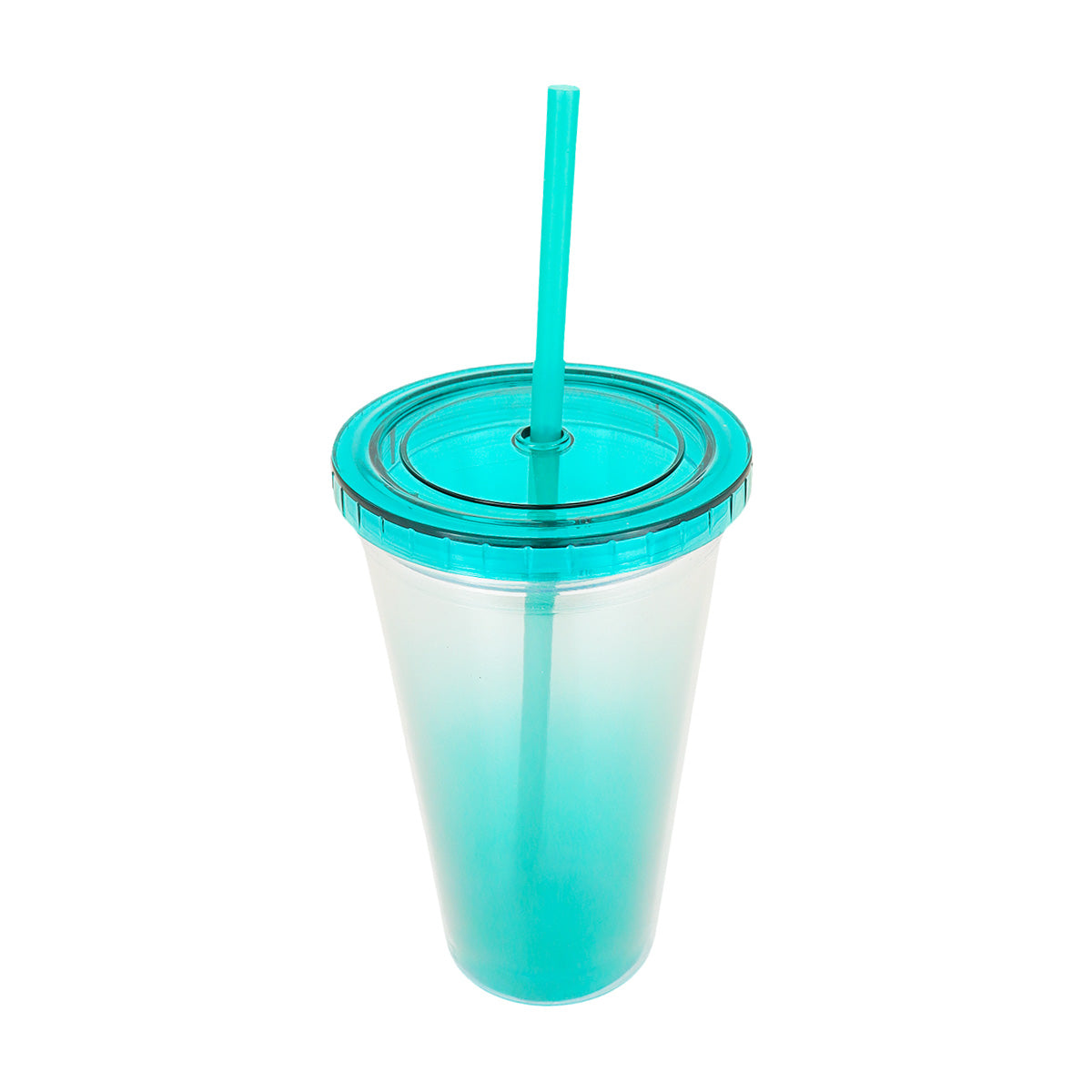 Vaso de Plástico con Tapa, color Aqua