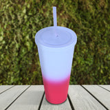 Vaso con Popote, color Lila, 650ml