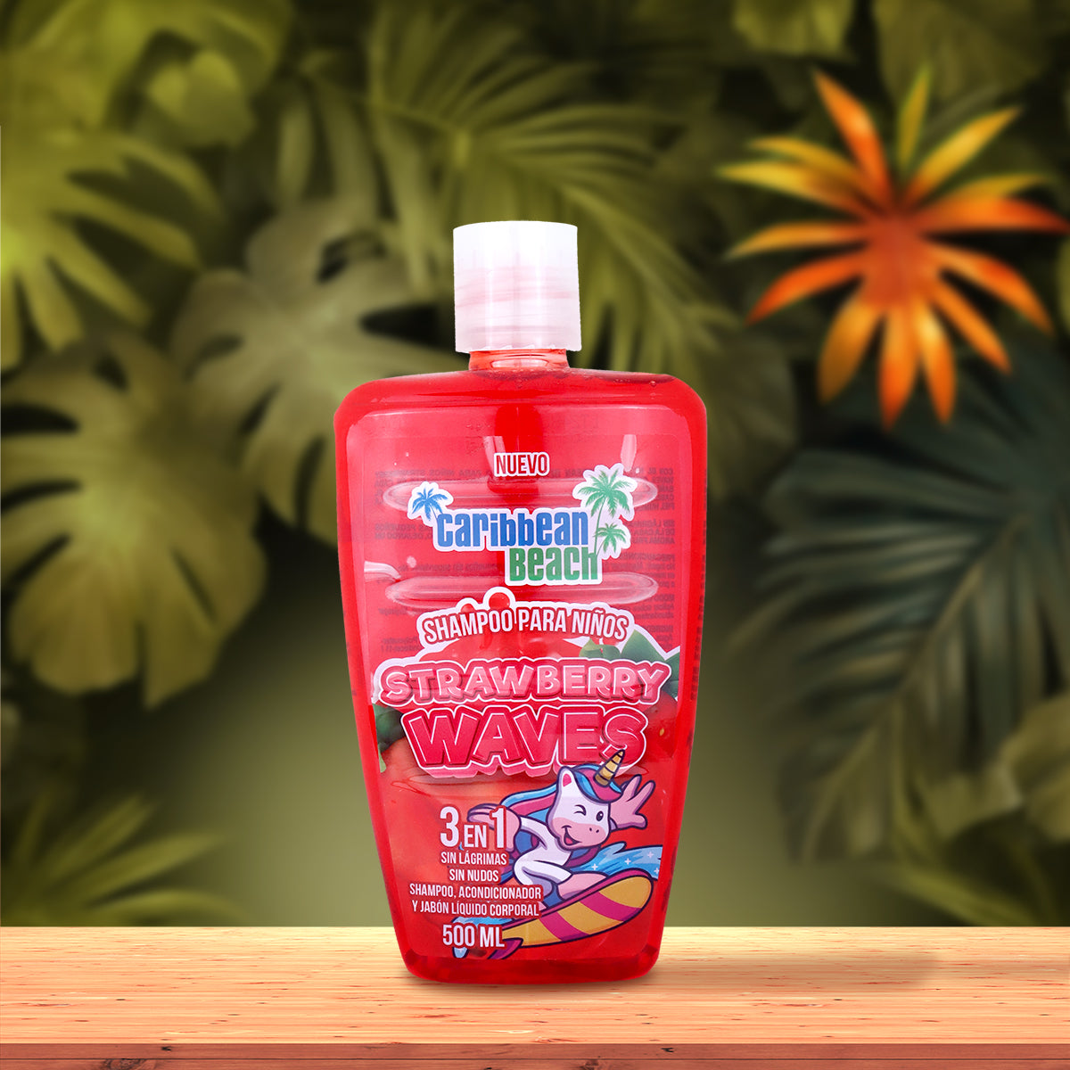 Shampoo Caribbean Beach 3 en 1 Strawberry Wave 500 ml