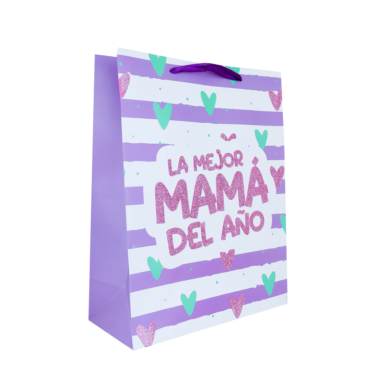 Bolsa de Regalo "La Mejor Mamá del Año", color Morado