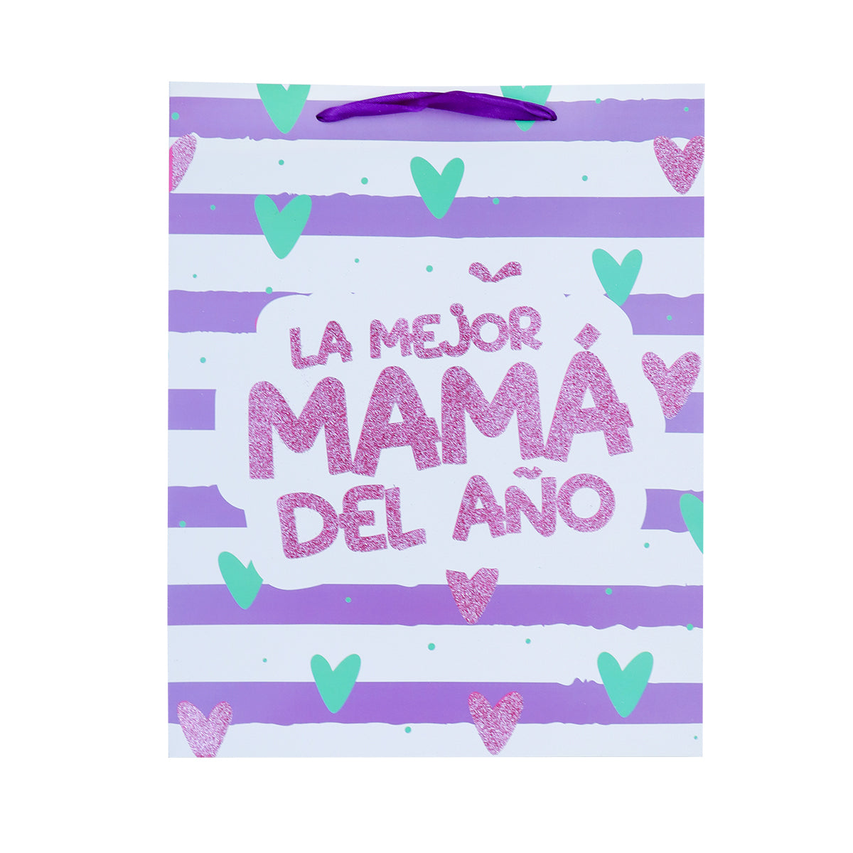 Bolsa de Regalo "La Mejor Mamá del Año", color Morado