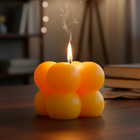 Bubble, Mini Vela Decorativa, Color Amarillo