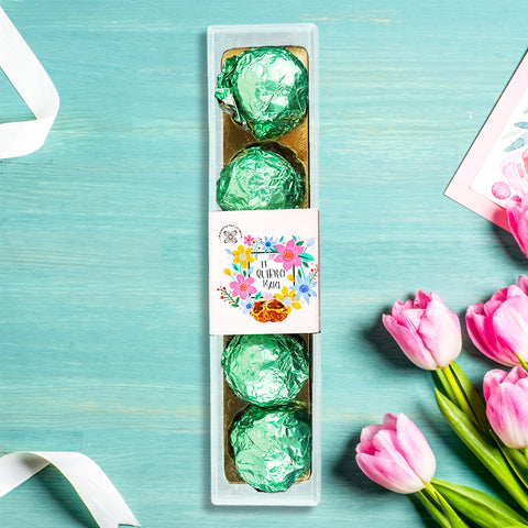 Chocolates Rellenos 5 pzas, color Verde, Día de las Madres