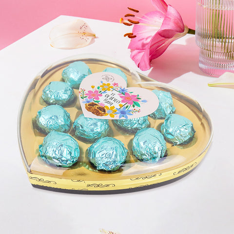 Caja de Chocolates en Forma Corazón color Azul 138 g. Día de las Madres