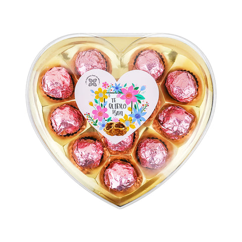 Caja de Chocolates en Forma Corazón color Rosa 138 g. Día de las Madres