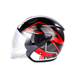 Casco para Motocicleta Eléctrica, color Negro con Rojo