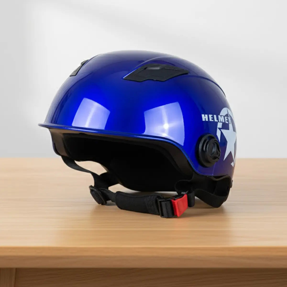 Casco Ligero para Motocicleta, Color Azul