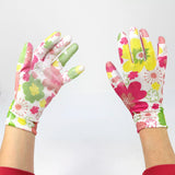 Guantes de Trabajo Antideslizantes, Color Amarillo con Rosa