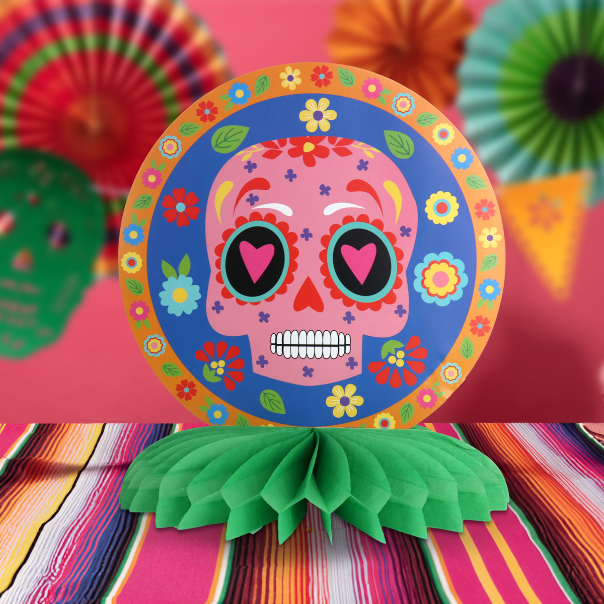 Decoración de Calavera color Naranja para Día de Muertos