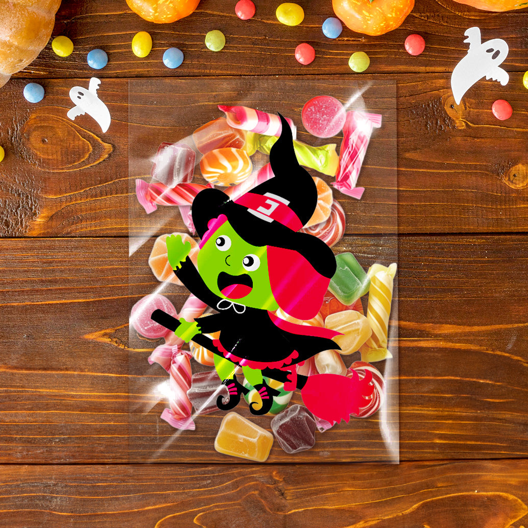 Bolsas de Celofán para Dulces con Diseño de Bruja