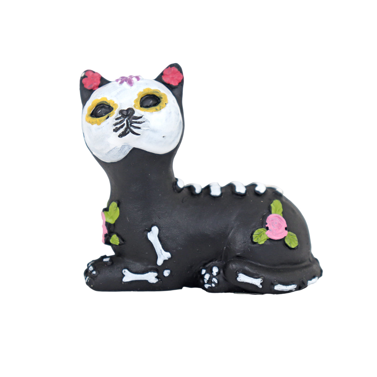 Figura de Gatito Acostado para Día de Muertos