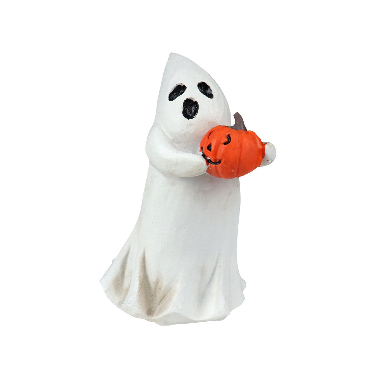 Figura Decorativa en Forma de Fantasma Sosteniendo una Calabaza