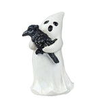 Figura Decorativa en Forma de Fantasma Sosteniendo un Cuervo