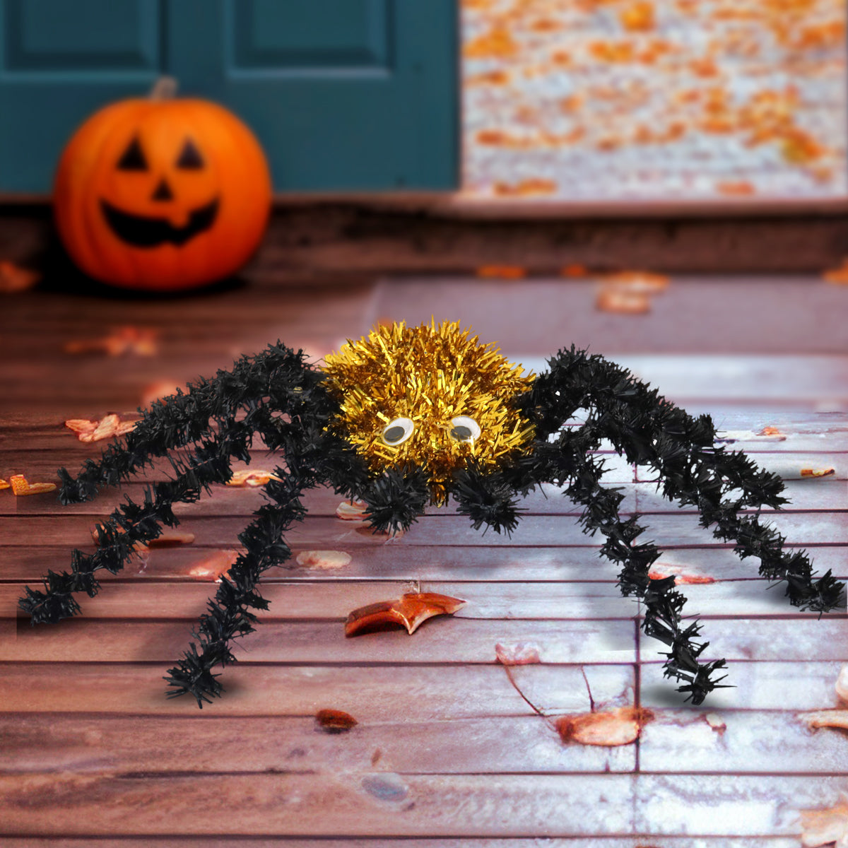 Araña de Tinsel color Oro para Halloween