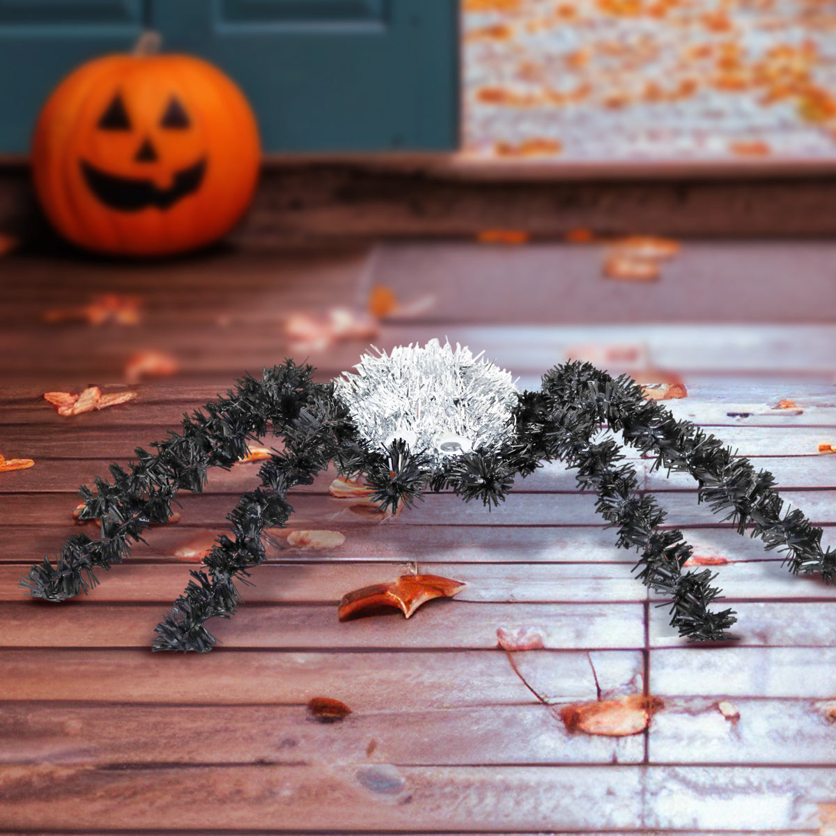 Araña de Tinsel color Plata para Halloween