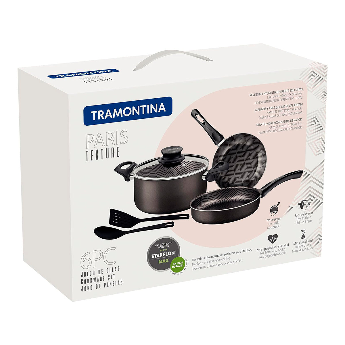 Batería de Cocina París Texture Tramontina, 6 pzas