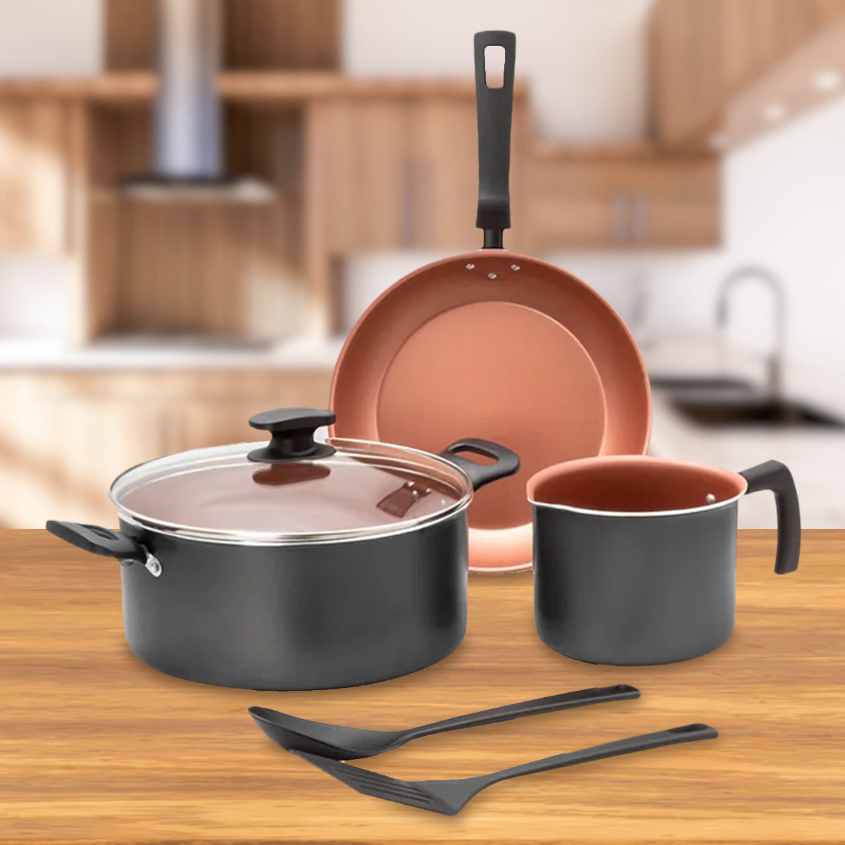 Batería de Cocina Tramontina, color Gris, 6pzas