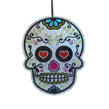 Decoración Colgante de MDF con Diseño de Calavera de Azúcar, Corazón