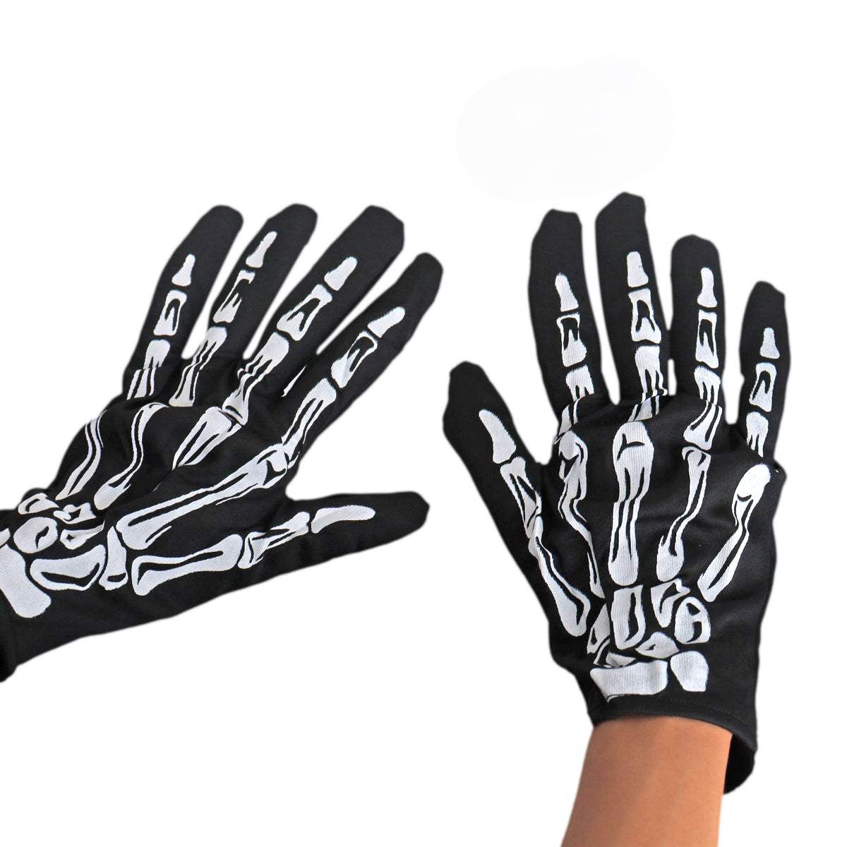 Guantes color Negro con Diseño de Esqueleto