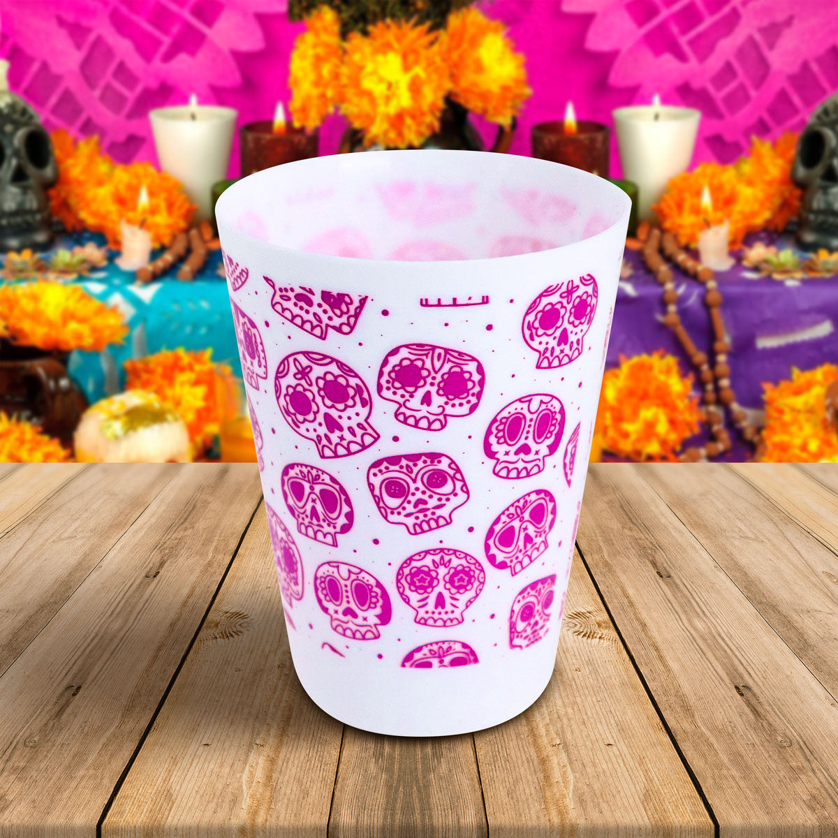 Vasos con Diseño de Calaveras 4 piezas