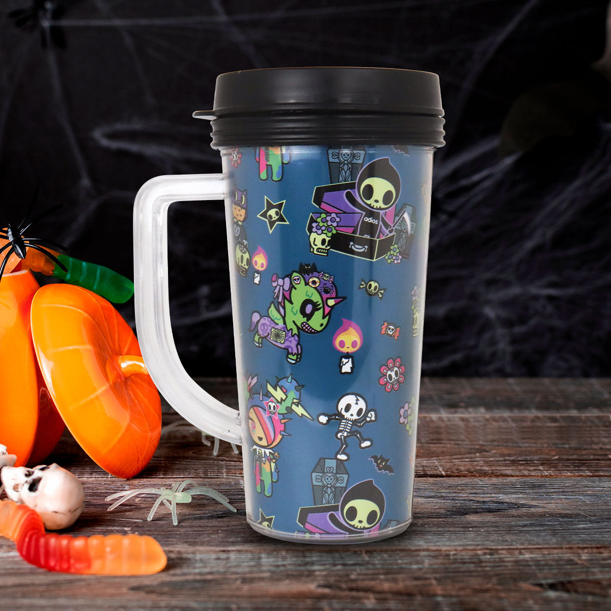 Termo color Turquesa para Café con Diseño de Halloween, Tokidoki