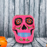 Portavela con Diseño de Calavera de Dulce color Rosa