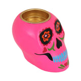 Portavela con Diseño de Calavera de Dulce color Rosa