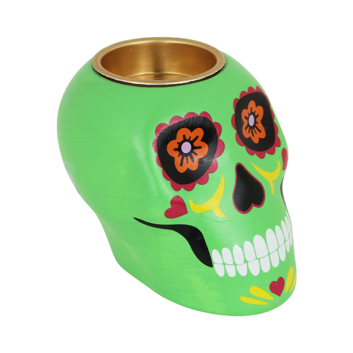 Portavela con Diseño de Calavera de Dulce color Verde