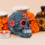 Calavera de Cerámica color Negro para Decoración