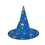 Sombrero color Azul Rey con Estrellas para Disfraz de Bruja