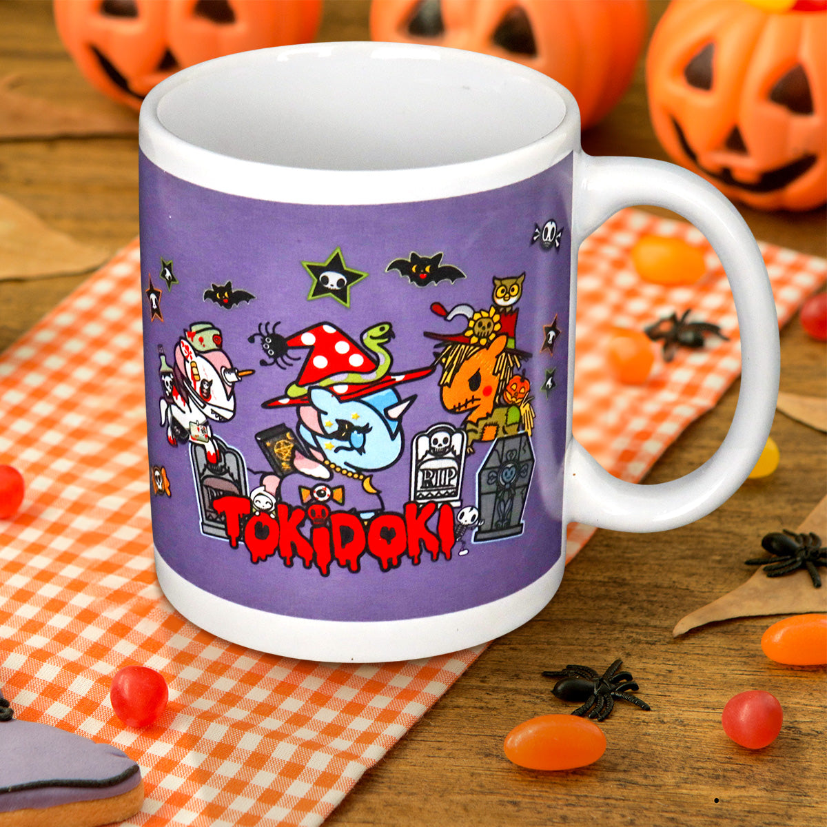 Taza de Cerámica color Morado con Diseño de Halloween, Tokidoki