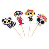 Palillos con Diseños de Día de Muertos, 4pzas