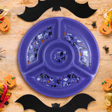 Plato color Morado con 4 Divisiones para Halloween