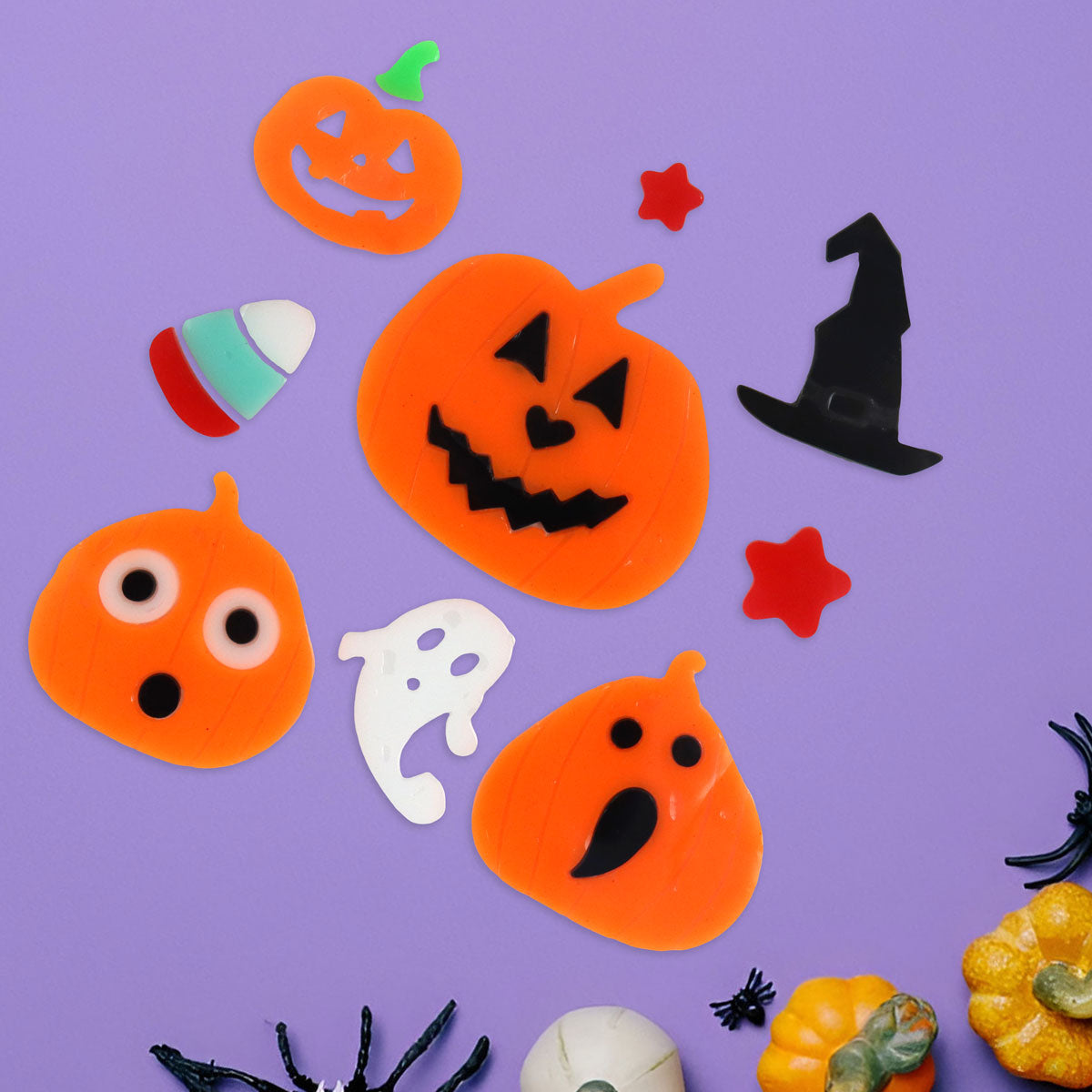 Stickers de Gel con Diseño de Halloween, Calabaza