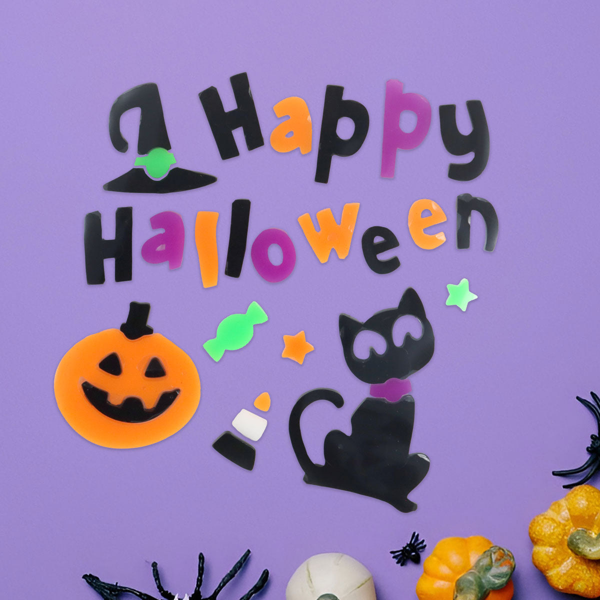 Stickers de Gel con Diseño de Happy Halloween