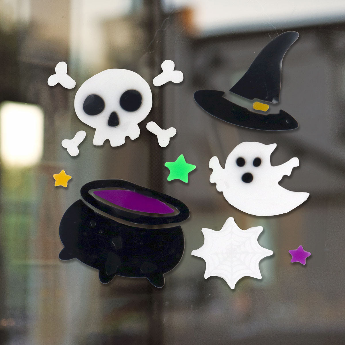 Stickers de Gel con Diseño de Halloween, Caldero