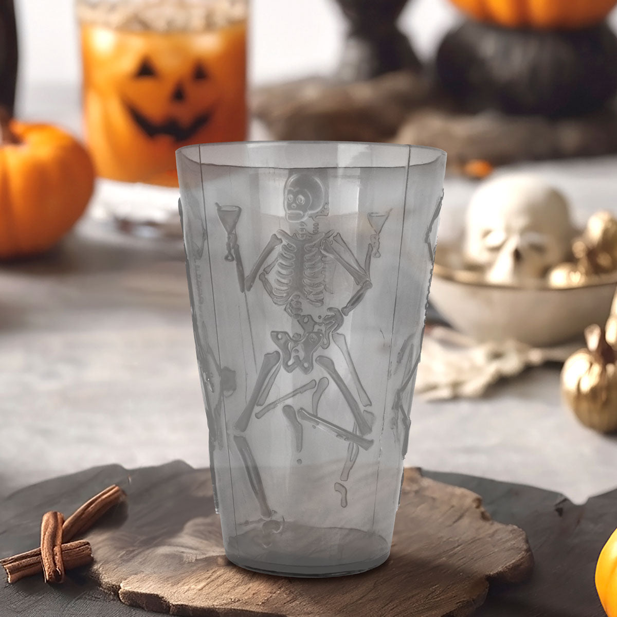 Vaso de Plástico color Negro con Diseño de Halloween