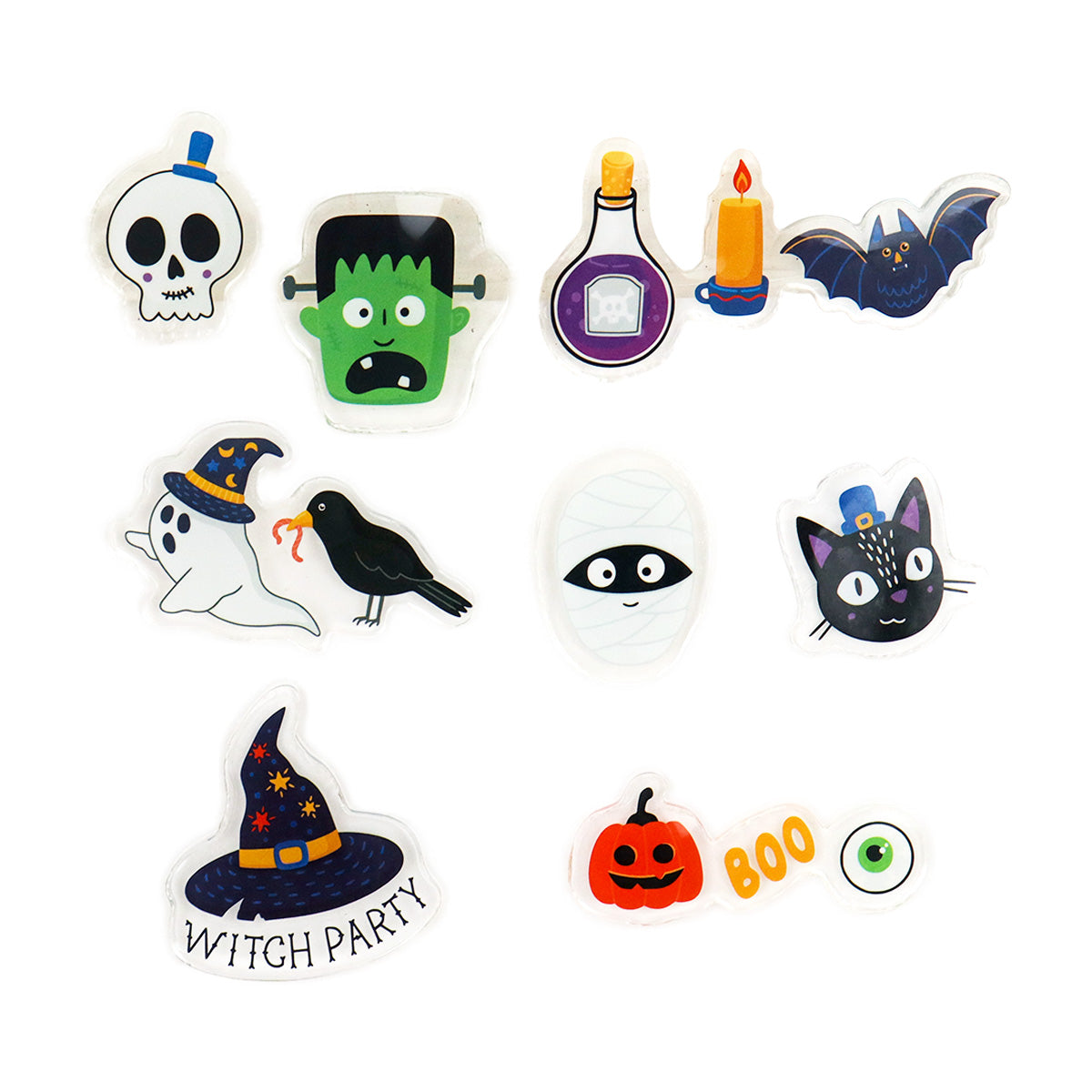 Stickers de Gel con Diseño de Halloween, Frankenstein