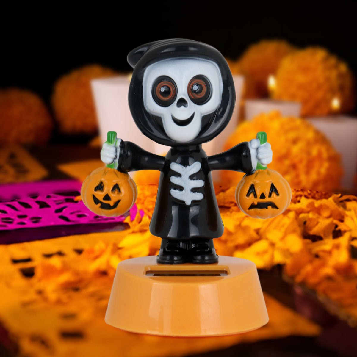 Figura Solar de Calavera con Base