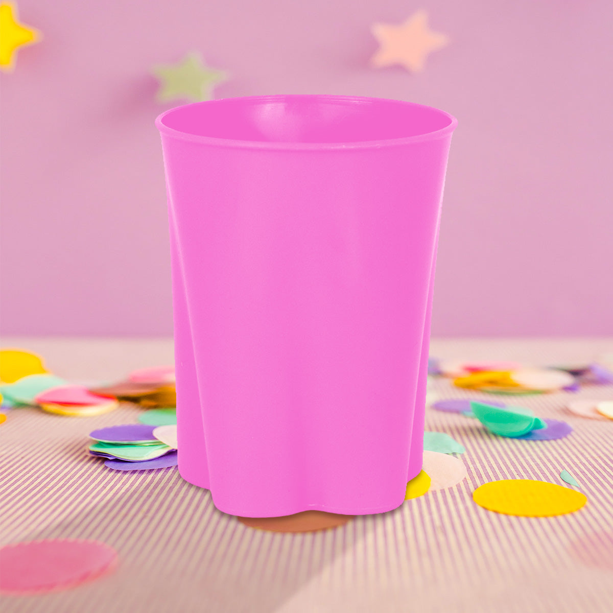 Vaso de Plástico con Diseño de Mariposa color Fucsia