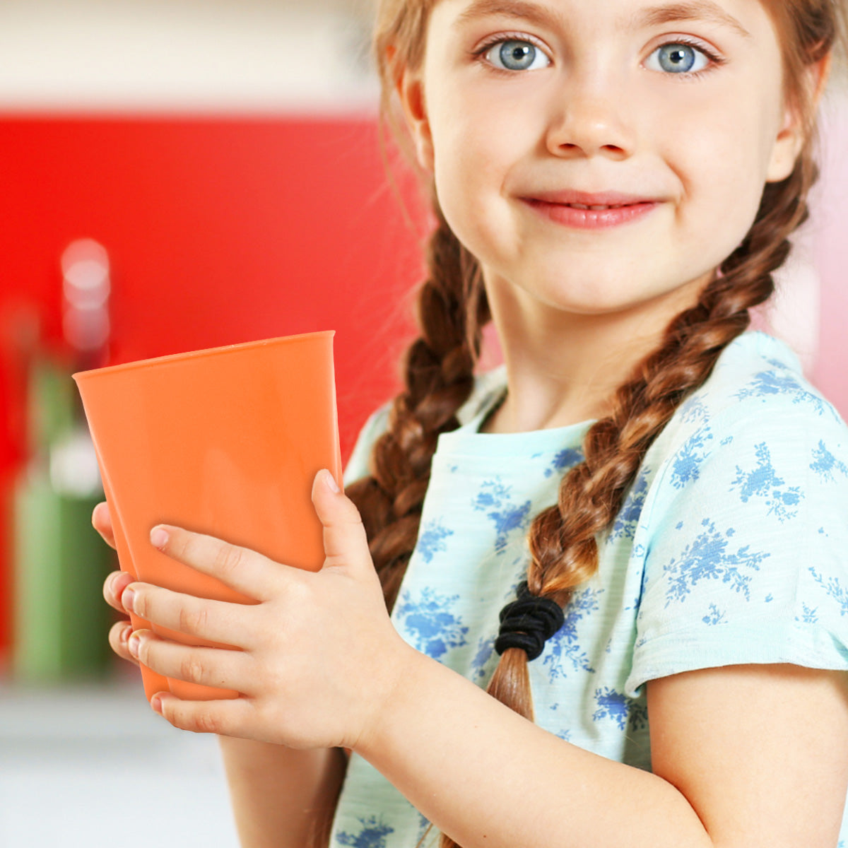 Vaso de Plástico con Diseño de Mariposa color Naranja