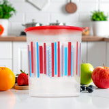 Contenedor Hermético Redondo, Color Rojo, 1800 ml