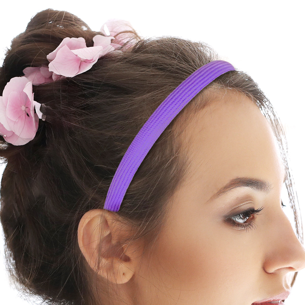 Set de Diadema y Dona Scrunchie para el Cabello, color Lila